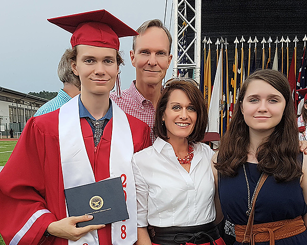 Louis Roscoe and family at his high school graduation