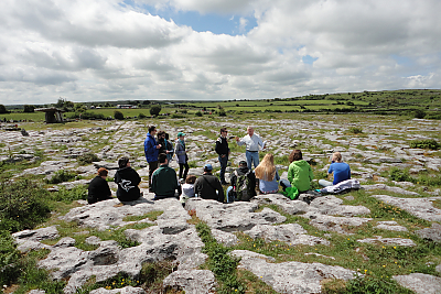 Landmark College students in class outside at Burren Banner