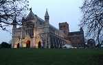 St. Albans Cathedral at dusk