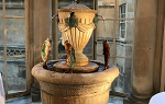 The old mineral water font in the Pump Room at the Roman Baths
