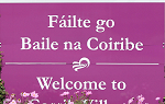 Welcome sign at Corrib Village, Galway