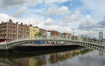 Ha'Penny Bridge over the River Liffey in Dublin