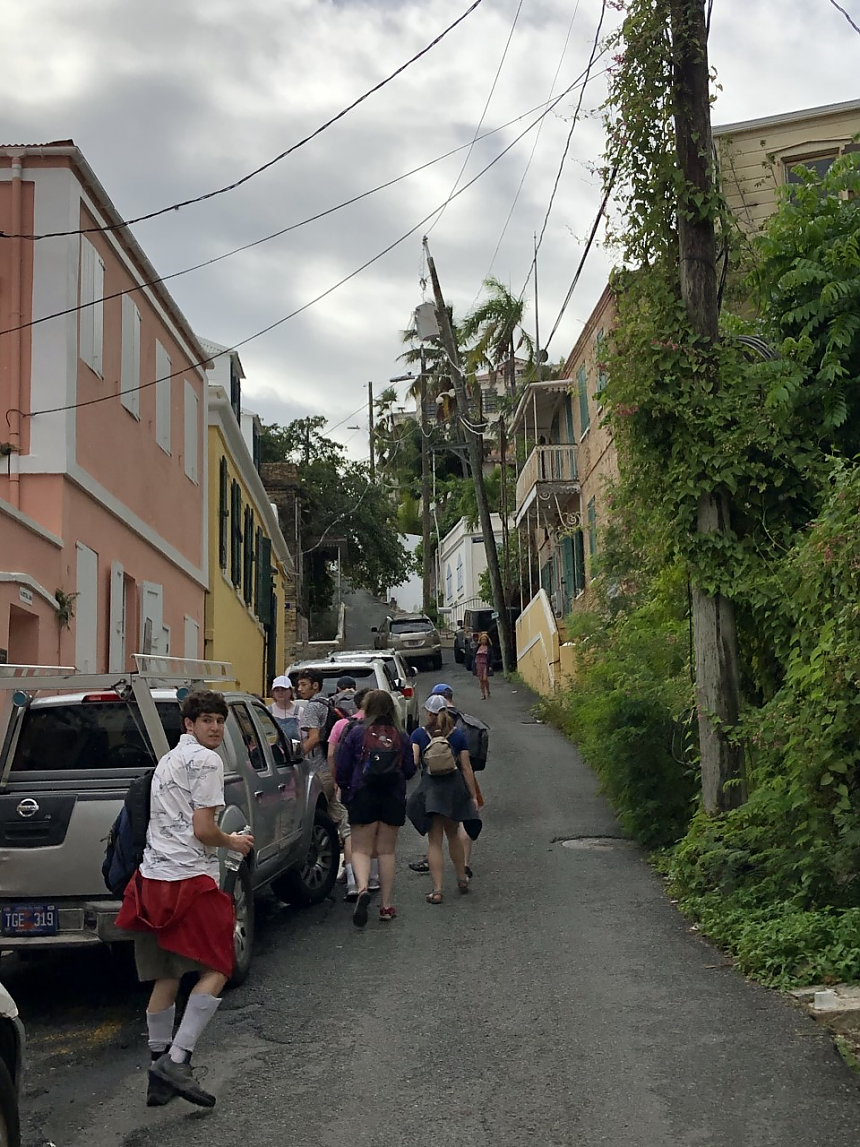 Hiking to the synagogue