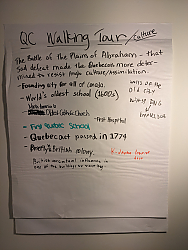 Students' written reflections on QC walking tour