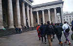 Students walking toward the British Museum