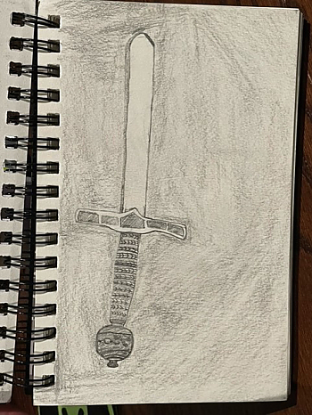 Pencil sketch of sword