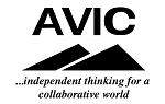 Association of VT Independent College logo. Acronym AVIC over graphic of two mountain ranges and slogan reading 