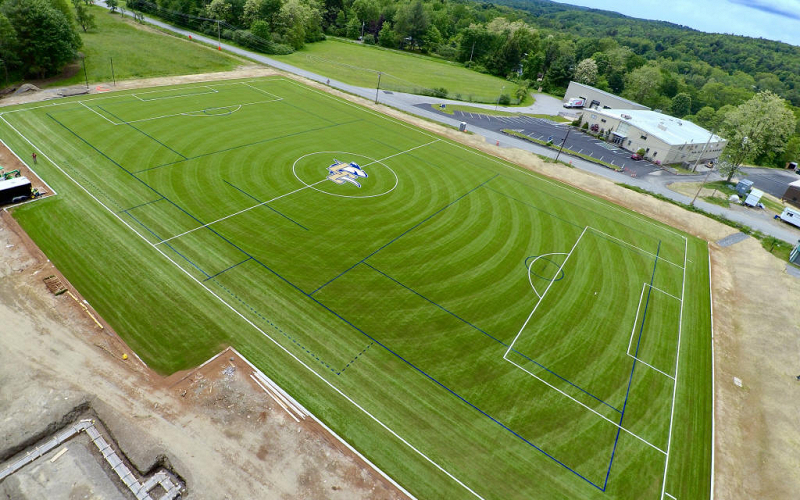 Aerial view of Charles Drake Field
