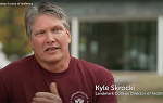 A still shot of Kyle Skrocki, facilities director at Landmark College, from the video about Energy Leadership awards. 