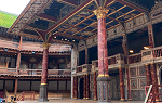 The Globe Theater stage from audience right. 