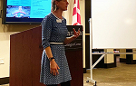 Jan Coplan, director of career connections, making her presentation at the 