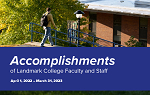 Cover of the 2022 - 2023 Landmark College Faculty and Staff Accomplishments book.