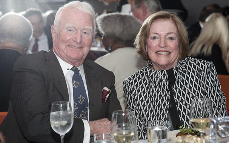 Photo of Nan and Chuck Strauch during a Landmark College fundraising gala in 2014.