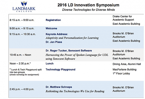 LD Innovation Symposium Schedule