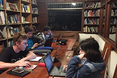 Students study in the Landmark College Library