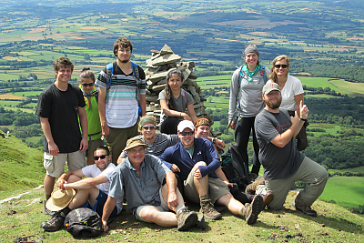 Group shot of Landmark College students standing on a hill in Scotland