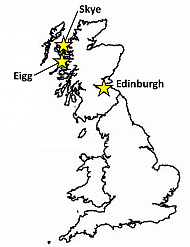 Map of Scotland showing program locations