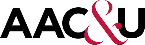 American Association of Colleges and Universities logo, which is the acronym A A C & U, with all letter in black and the ampersand in red 