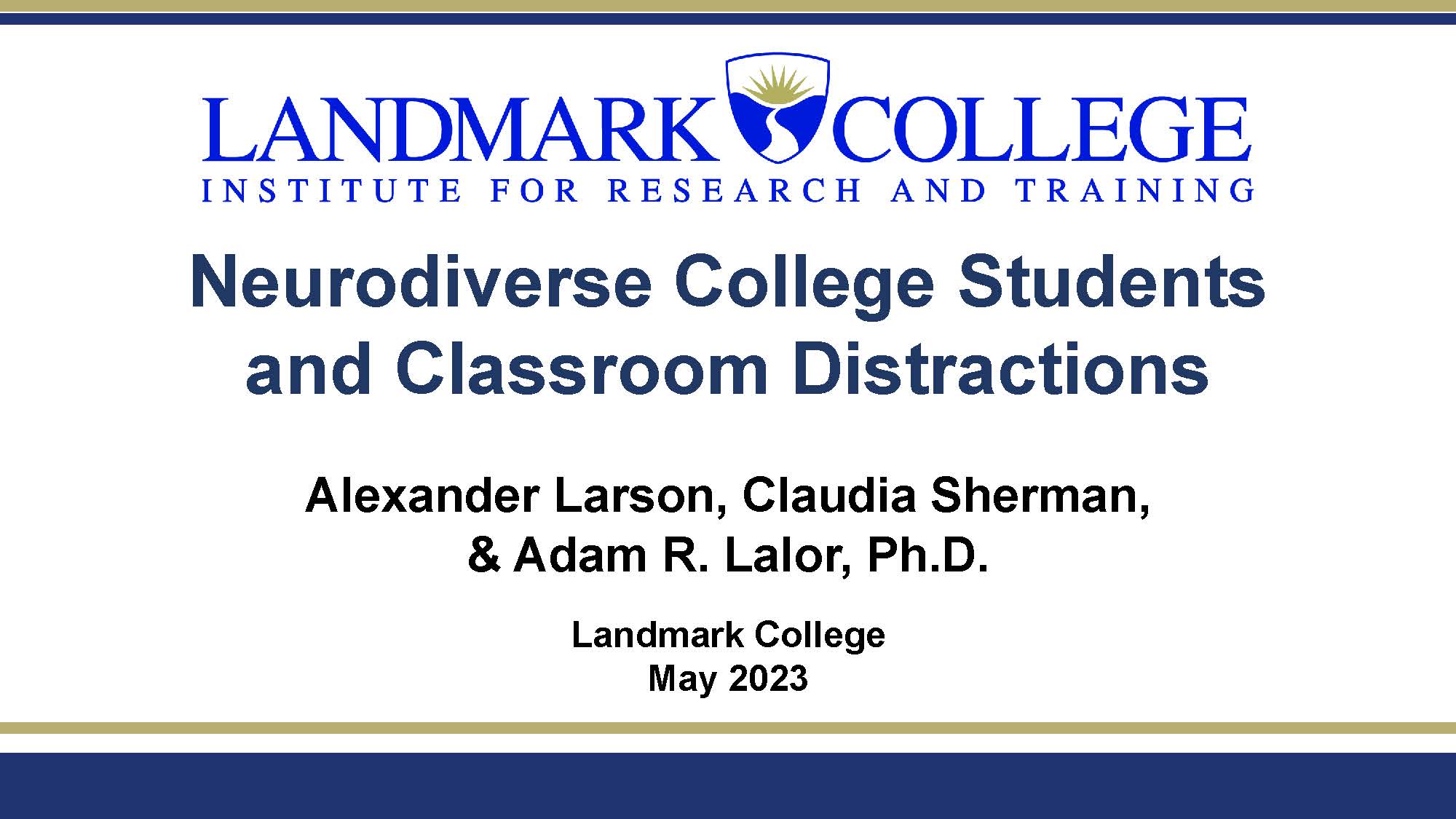 Research Mentorship on Distractions cover slide