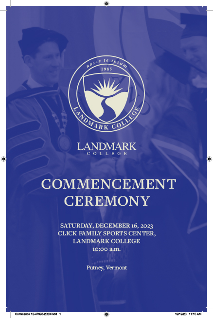Fall 2023 Commencement Program cover 