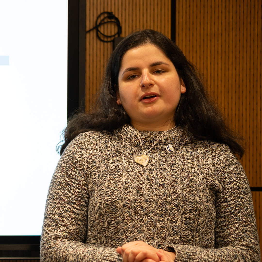 Image of Sophia JaJodia making a presentation